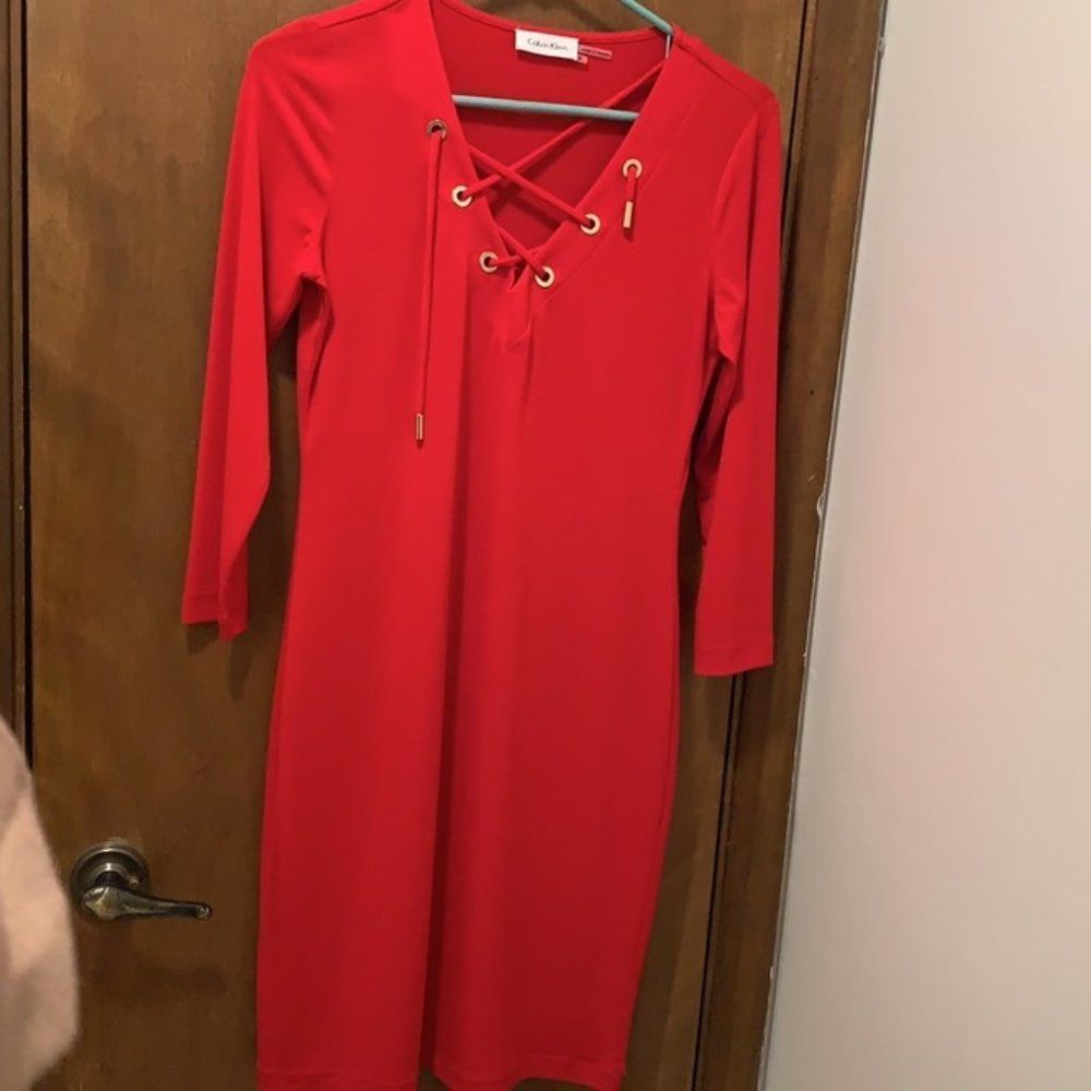 Calvin Klein Size 4 Little Red Dress